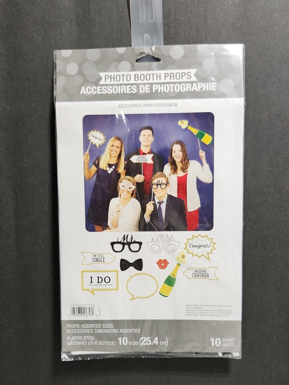 Creative Converting Wedding 10pc Photo Booth Prop Accessories